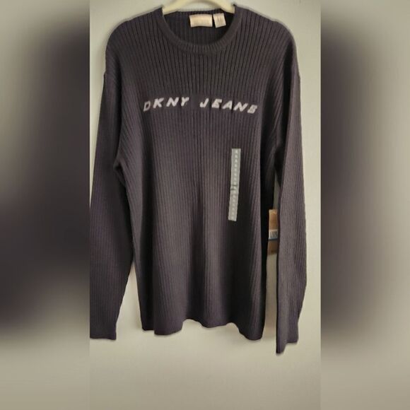 DKNY JEANS NEW MEN'S PULOVER BLACK COLOR SIZE US XL - Picture 1 of 3